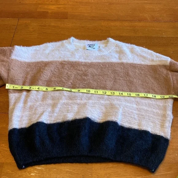 Princess Polly Women's Size S/M Striped Knit Pullover Sweater Brown Tan Black - Picture 8 of 10